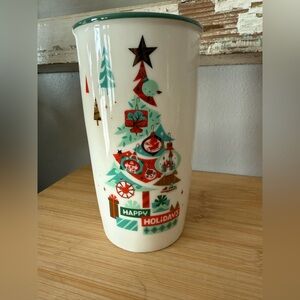 2019 Disney Starbucks Happy Holidays Ceramic Tumbler (Retired Limited Edition)